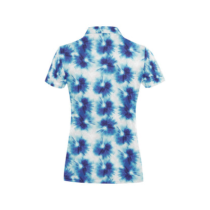 Tie Dye Blue Print Design LKS305 Women's Polo Shirt