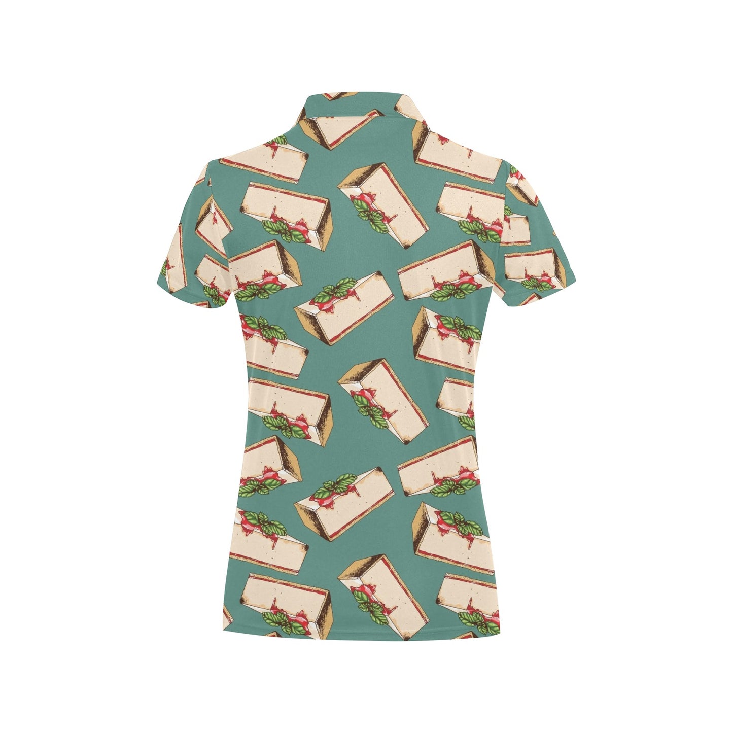 Cheesecake Pattern Print Design CK02 Women's Polo Shirt