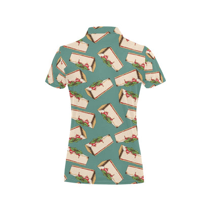 Cheesecake Pattern Print Design CK02 Women's Polo Shirt