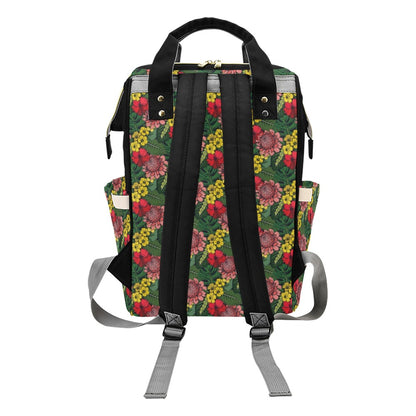 Summer Floral Print Design LKS305 Diaper Bag Backpack