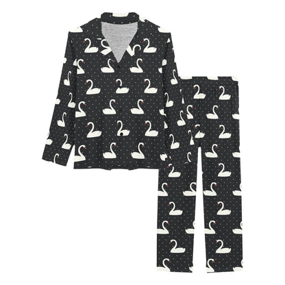 Swan Print Design LKS401 Women's Long Pajama Set