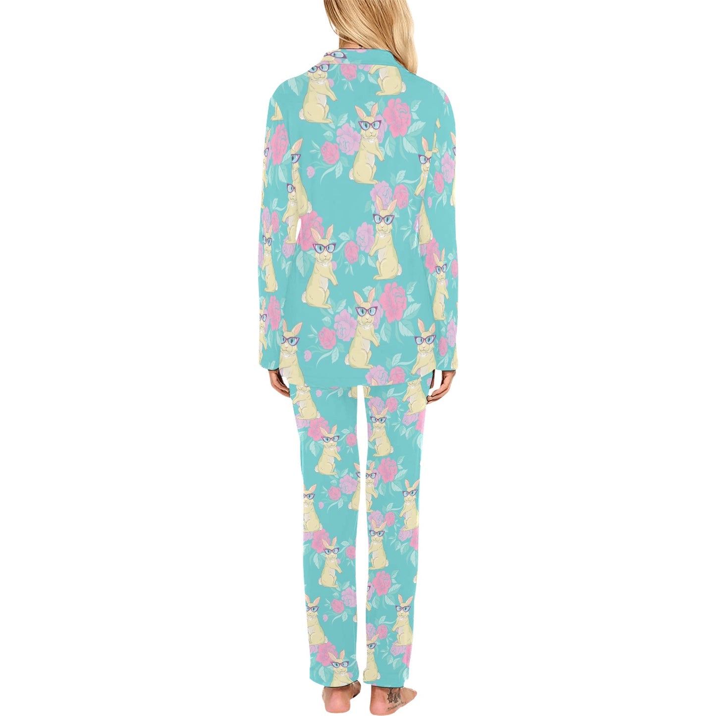 Rabbit Pattern Print Design RB05 Women's Long Pajama Set