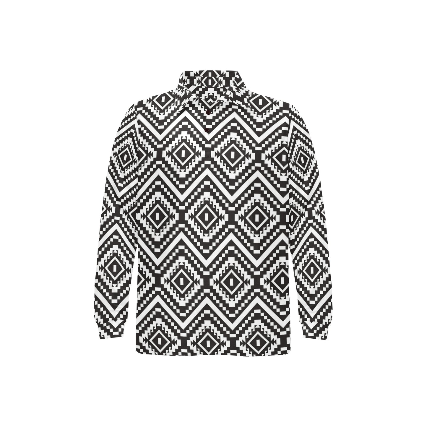Tribal Pattern Print Design LKS303 Long Sleeve Polo Shirt For Men's