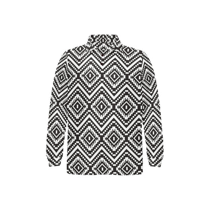 Tribal Pattern Print Design LKS303 Long Sleeve Polo Shirt For Men's