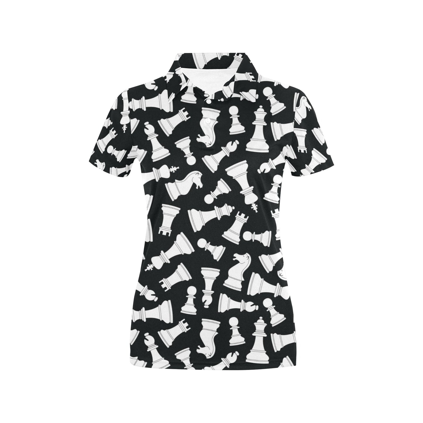 Chess Pattern Print Design 01 Women's Polo Shirt