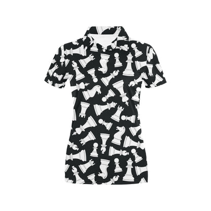 Chess Pattern Print Design 01 Women's Polo Shirt