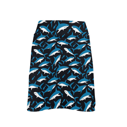 Shark Print Design LKS303 17" Golf & Pickleball Skort with Pockets