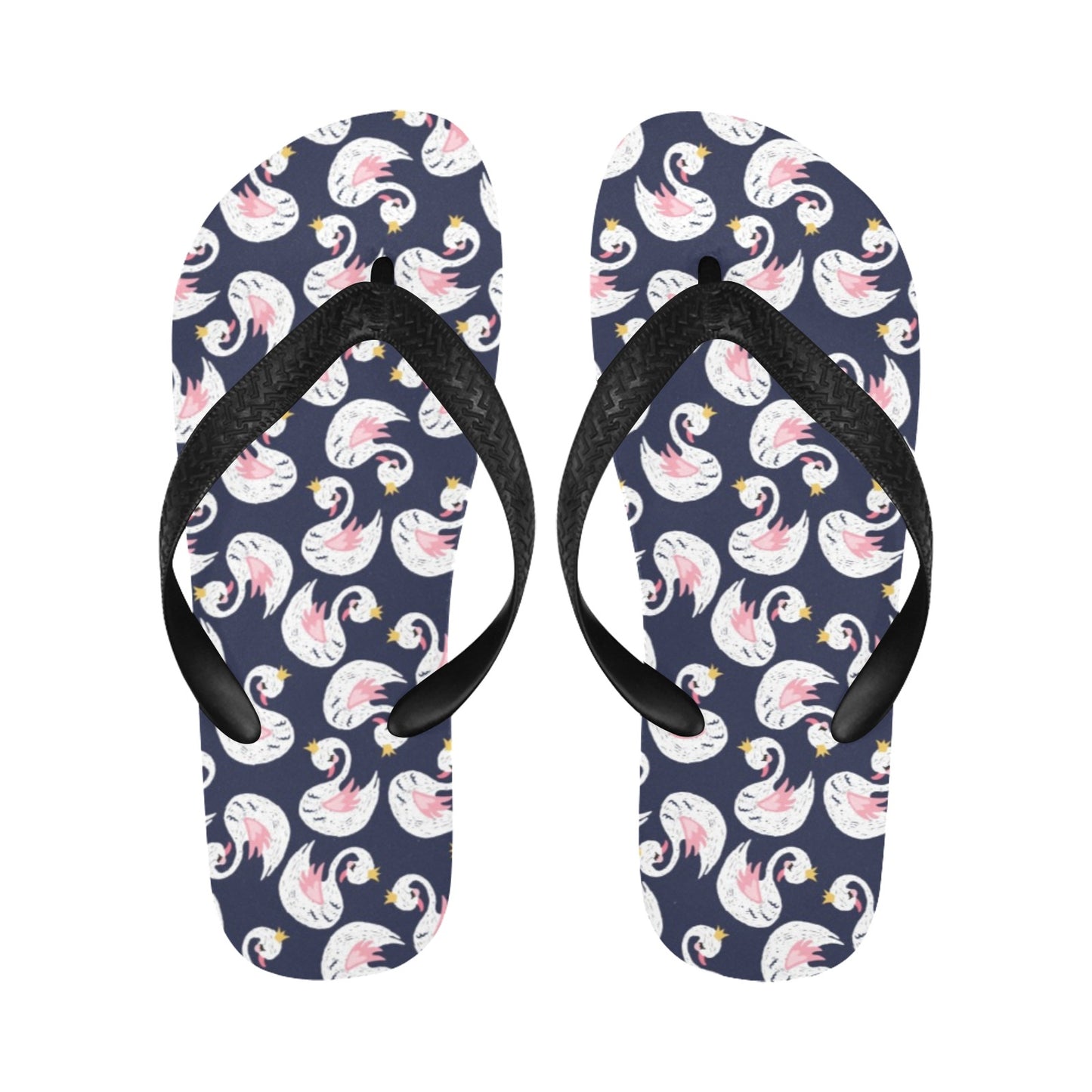 Swan Print Design LKS403 Flip Flops