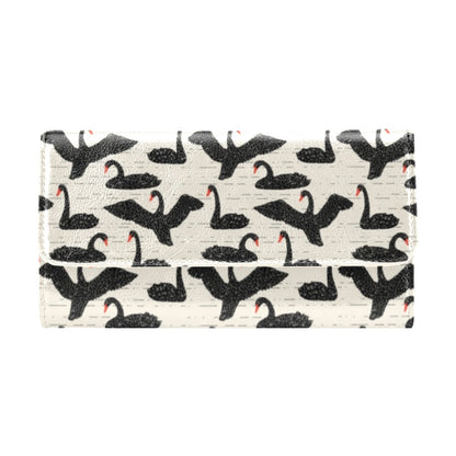 Swan Print Design LKS402 Women's Trifold Wallet