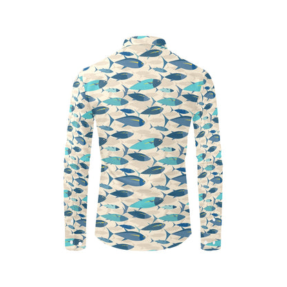Tuna Fish Print Design LKS302 Men's Long Sleeve Dress Shirt