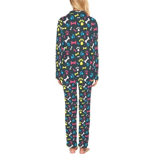 Paw Design Print Women's Long Pajama Set