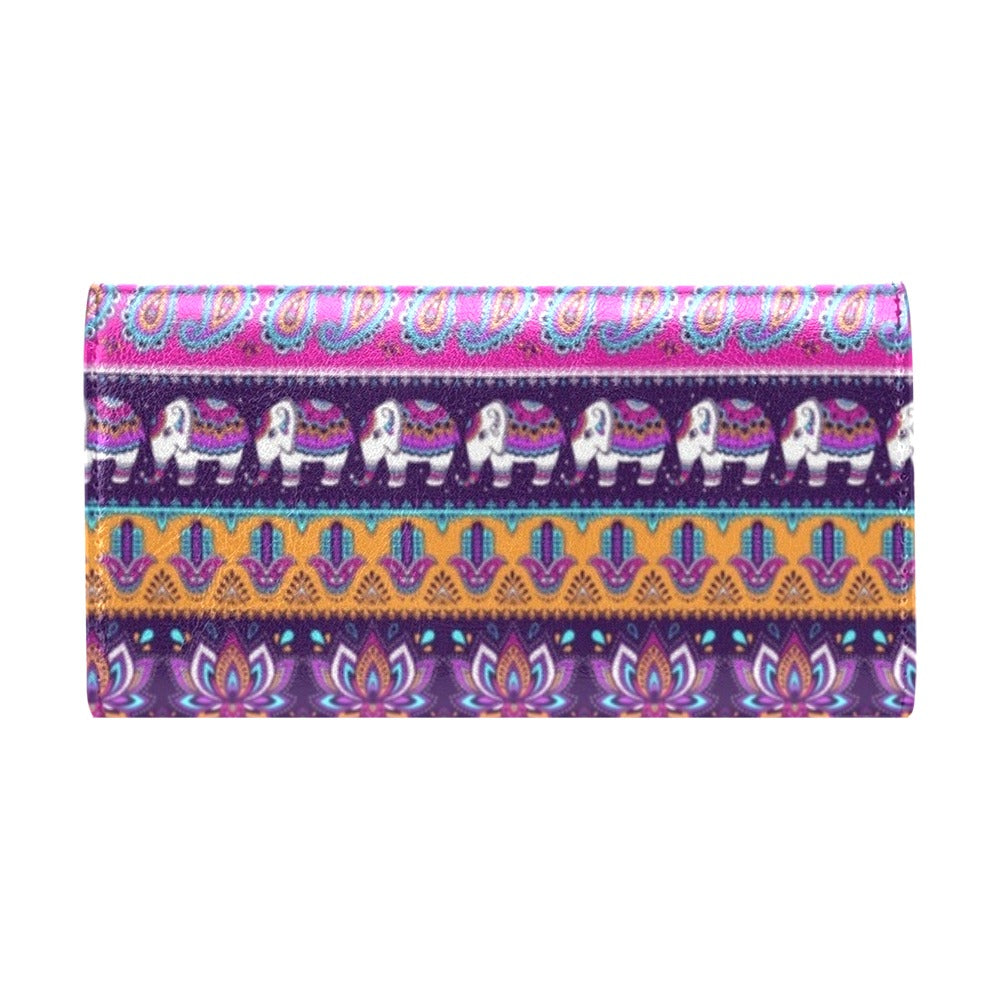 Boho Indian Style Pattern Women's Trifold Wallet
