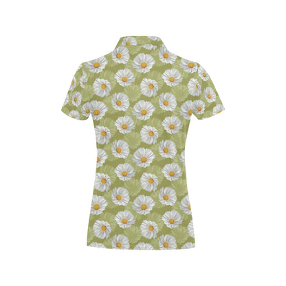 Daisy Pattern Print Design DS06 Women's Polo Shirt