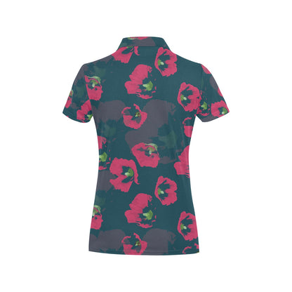 Morning Glory Pattern Print Design 01 Women's Polo Shirt
