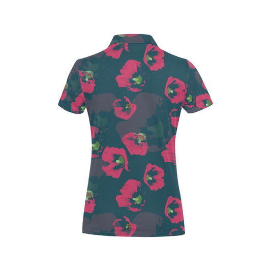 Morning Glory Pattern Print Design 01 Women's Polo Shirt