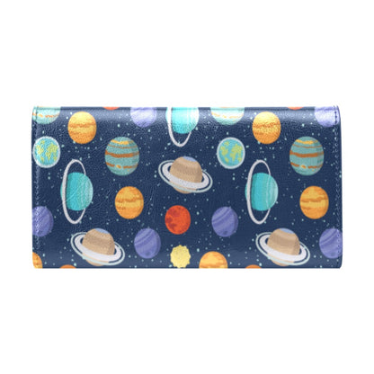 Planet With Star Print Design LKS303 Women's Trifold Wallet
