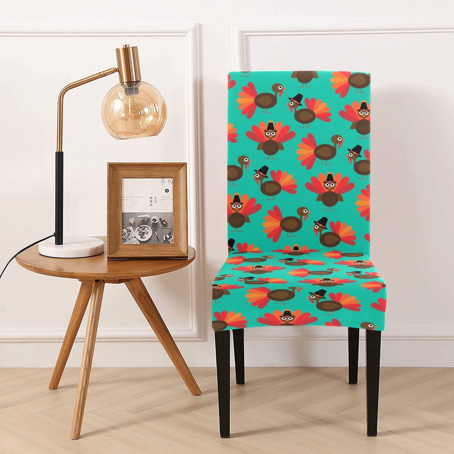 Thanksgiving Print Design LKS307 Dining Chair Slipcover