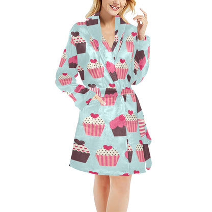 CupCake Print Pattern Women's Fleece Robe