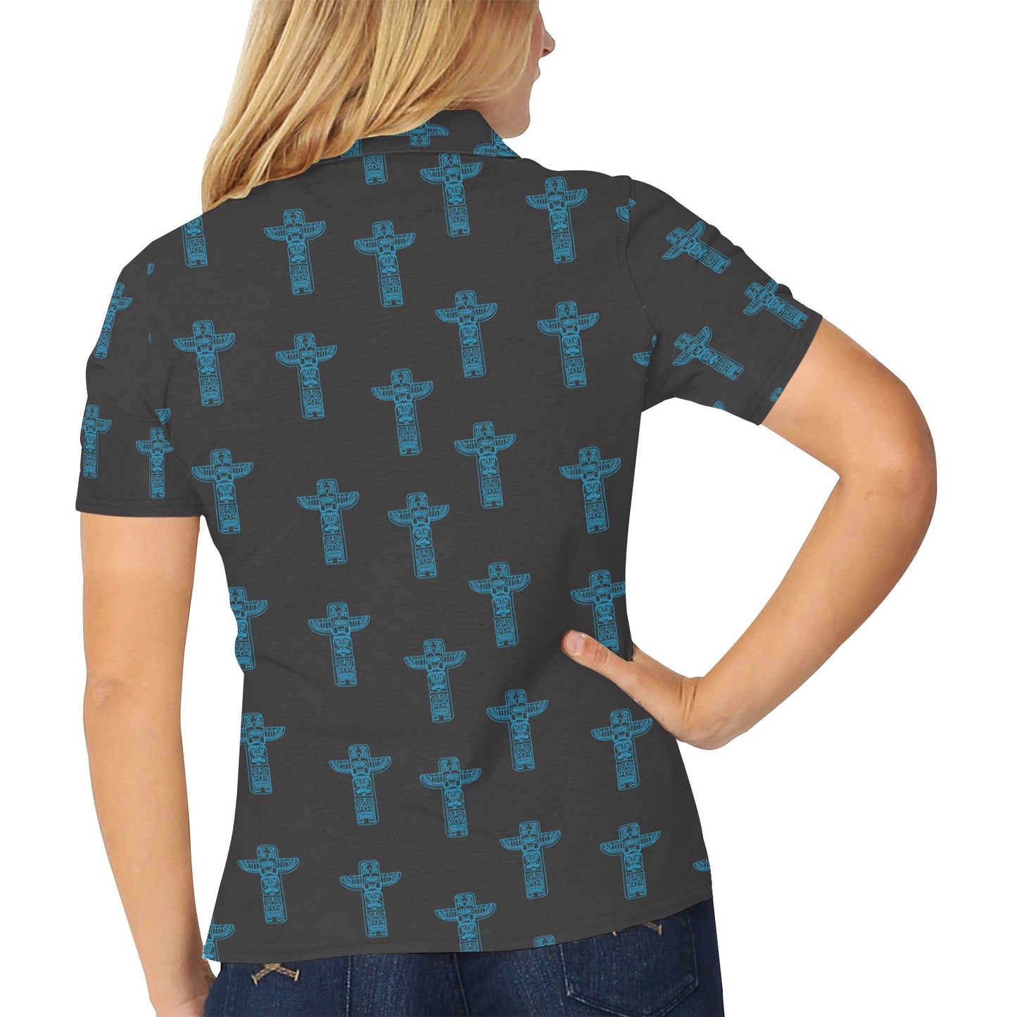 Totem Print Design LKS304 Women's Polo Shirt
