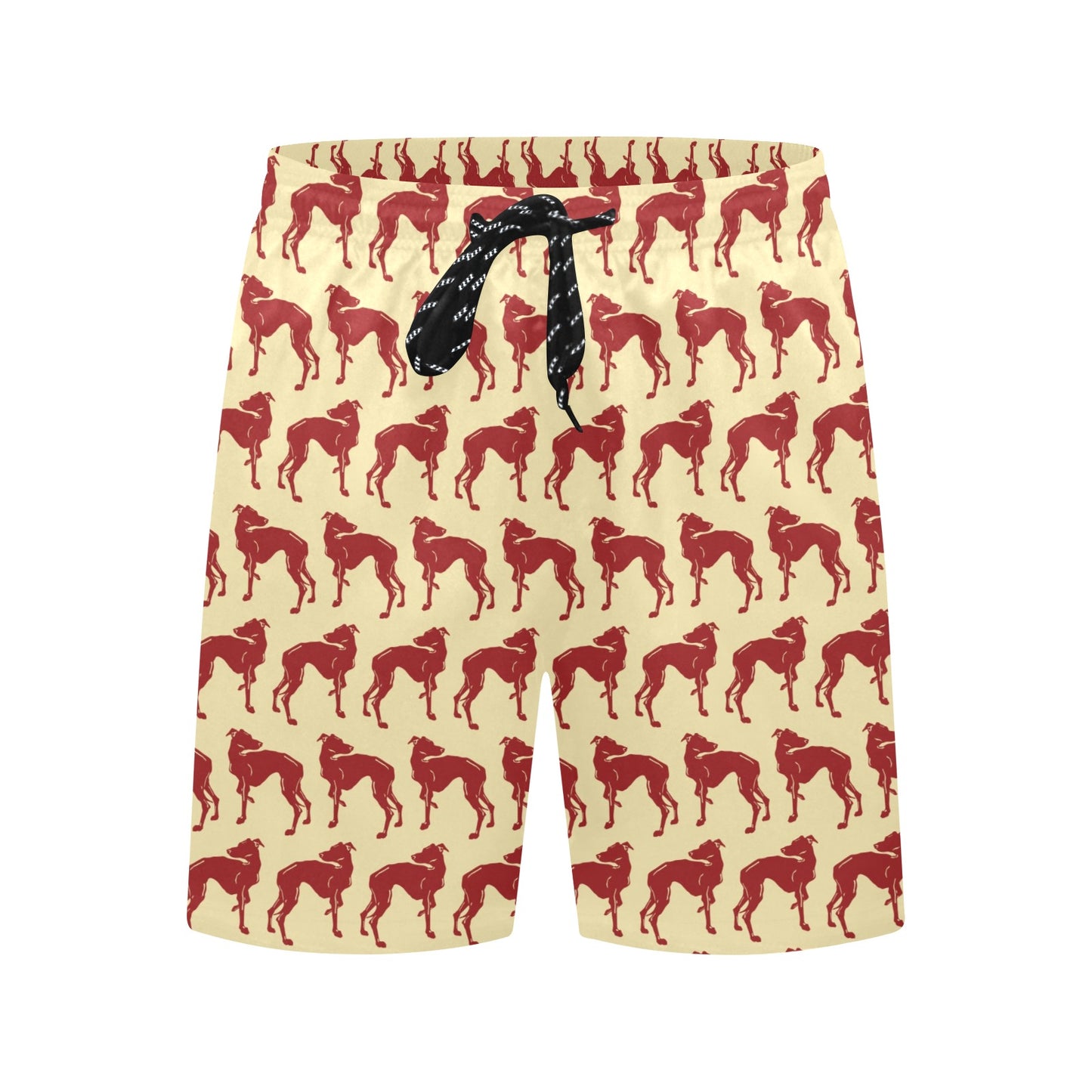 Whippets Print Design LKS301 Men's Swim Trunks Beach Shorts