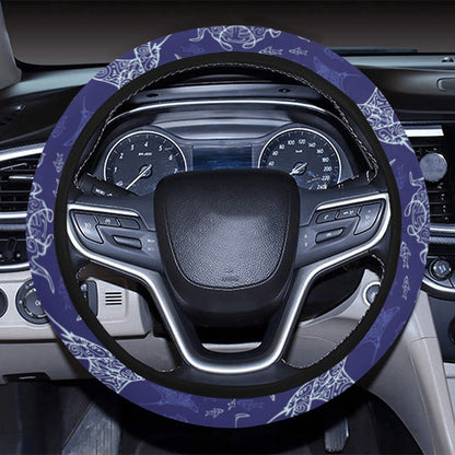 Manta Ray Print Design LKS401 Steering Wheel Cover with Elastic Edge