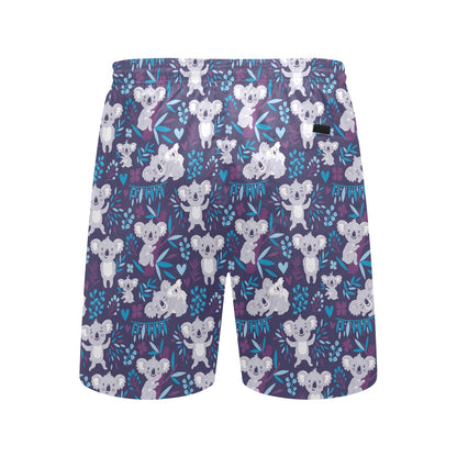 Koala Cute Themed Design Print Men's Swim Trunks Beach Shorts