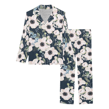 Anemone Pattern Print Design AM02 Women's Long Pajama Set