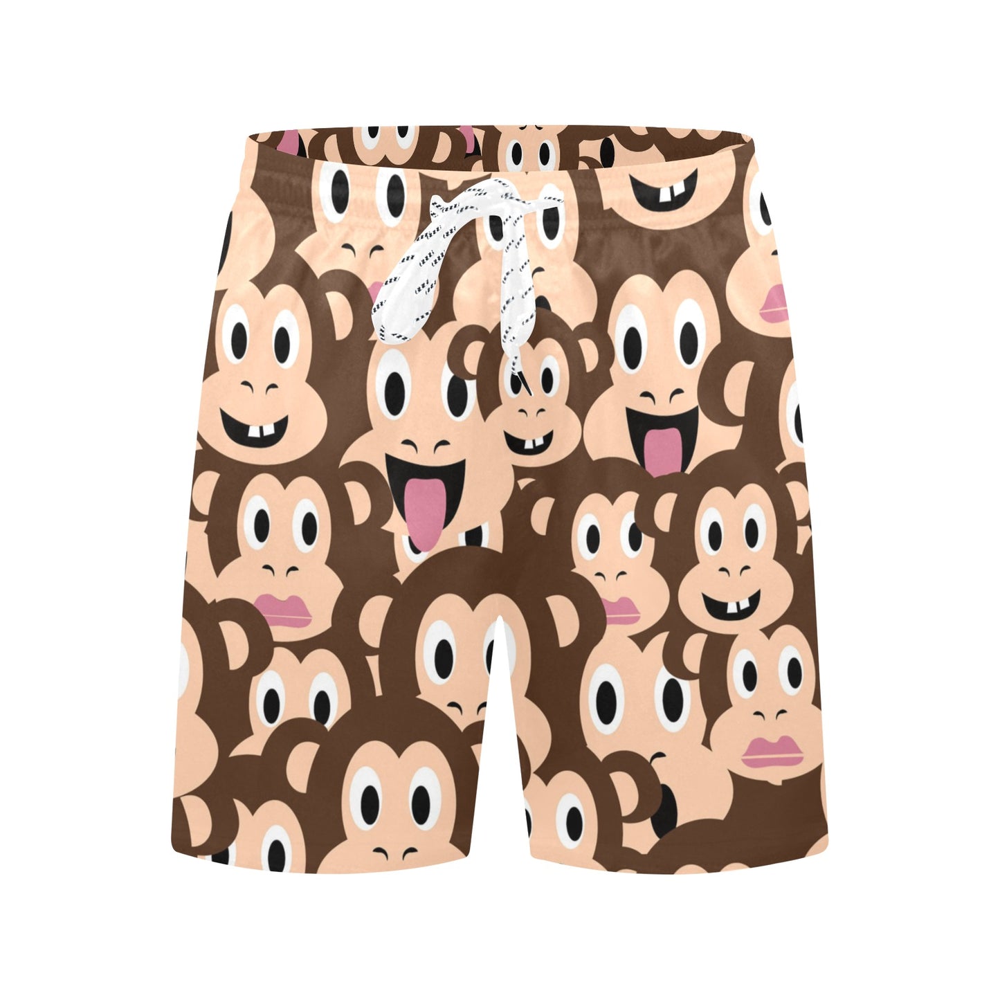 Emoji Monkey Print Pattern Men's Swim Trunks Beach Shorts