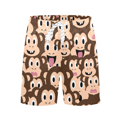 Emoji Monkey Print Pattern Men's Swim Trunks Beach Shorts