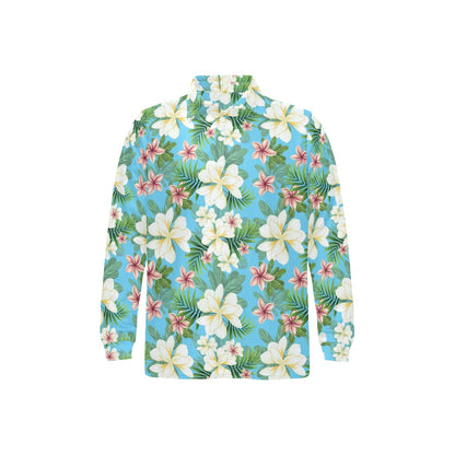 Plumeria Pattern Print Design PM028 Long Sleeve Polo Shirt For Men's