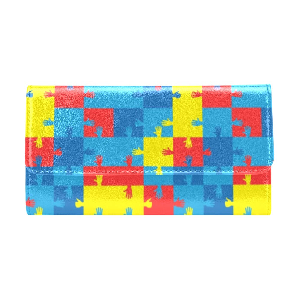 Autism Awareness Design Themed Print Women's Trifold Wallet
