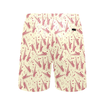 Saxophone Print Design LKS402 Men's Swim Trunks Beach Shorts