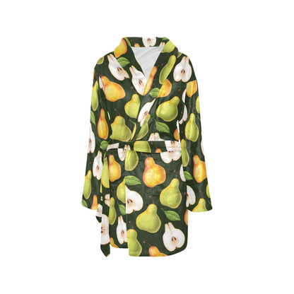 Pear Pattern Print Design PE06 Women's Fleece Robe