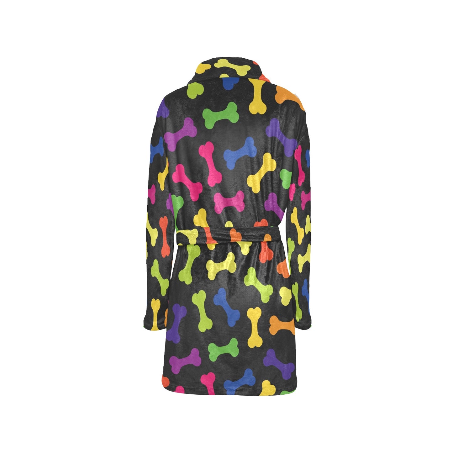 Dog Bone Neon Color Pattern Print Design 02 Women's Fleece Robe