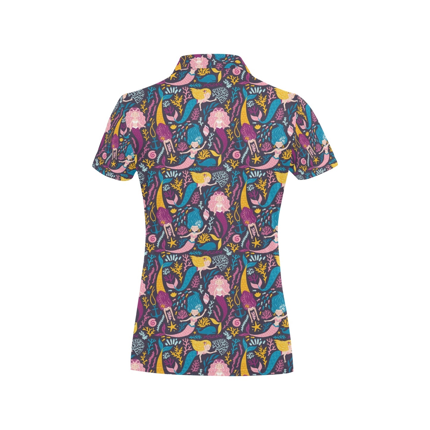 Mermaid Pattern Print Design 08 Women's Polo Shirt