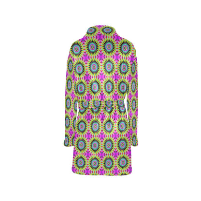 Optical illusion Flower Rainbow Style Women's Fleece Robe