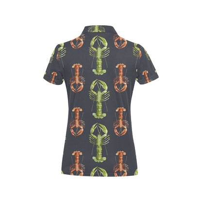 Lobster Pattern Print Design 01 Women's Polo Shirt