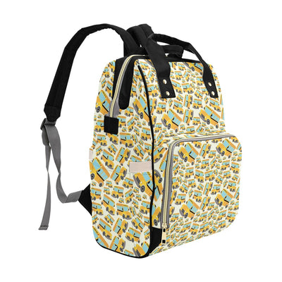 School Bus Print Design LKS301 Diaper Bag Backpack