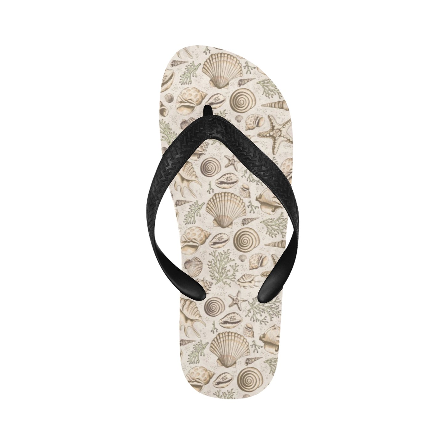 Seashell Print Design LKS304 Flip Flops
