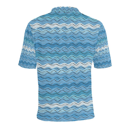 Wave Print Design LKS301 Men Polo Shirt