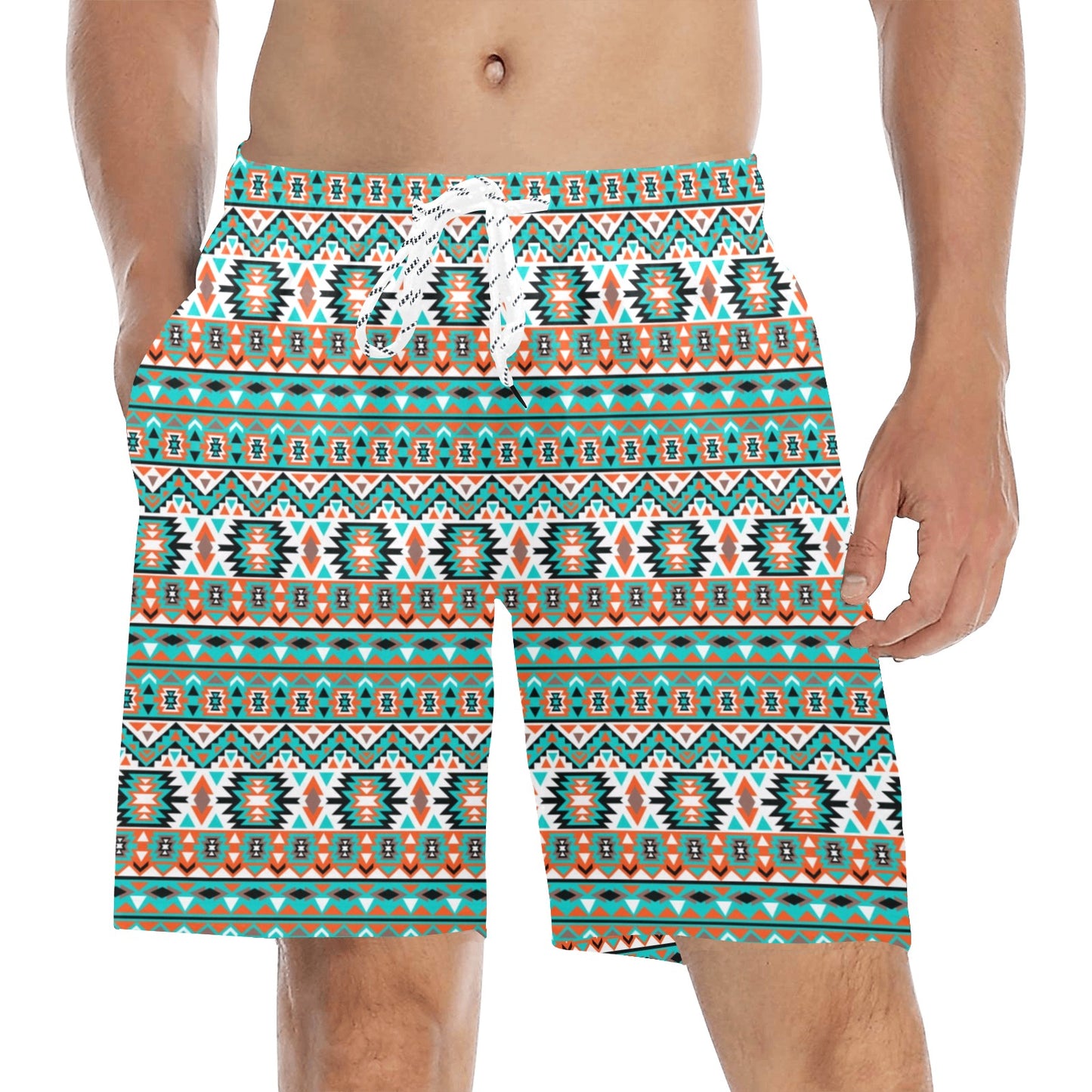 Indian Navajo Ethnic Themed Design Print Men's Swim Trunks Beach Shorts