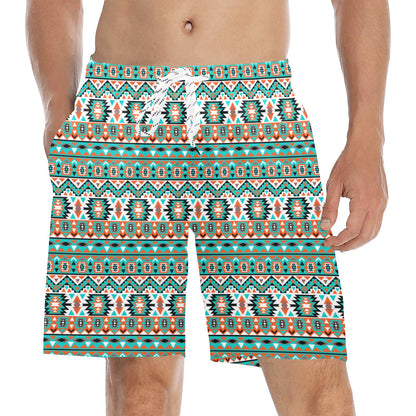 Indian Navajo Ethnic Themed Design Print Men's Swim Trunks Beach Shorts
