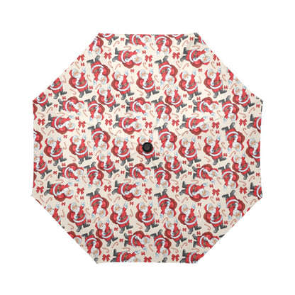 Santa Christmas Themed Print Design LKS302 Anti-UV Automatic Umbrella