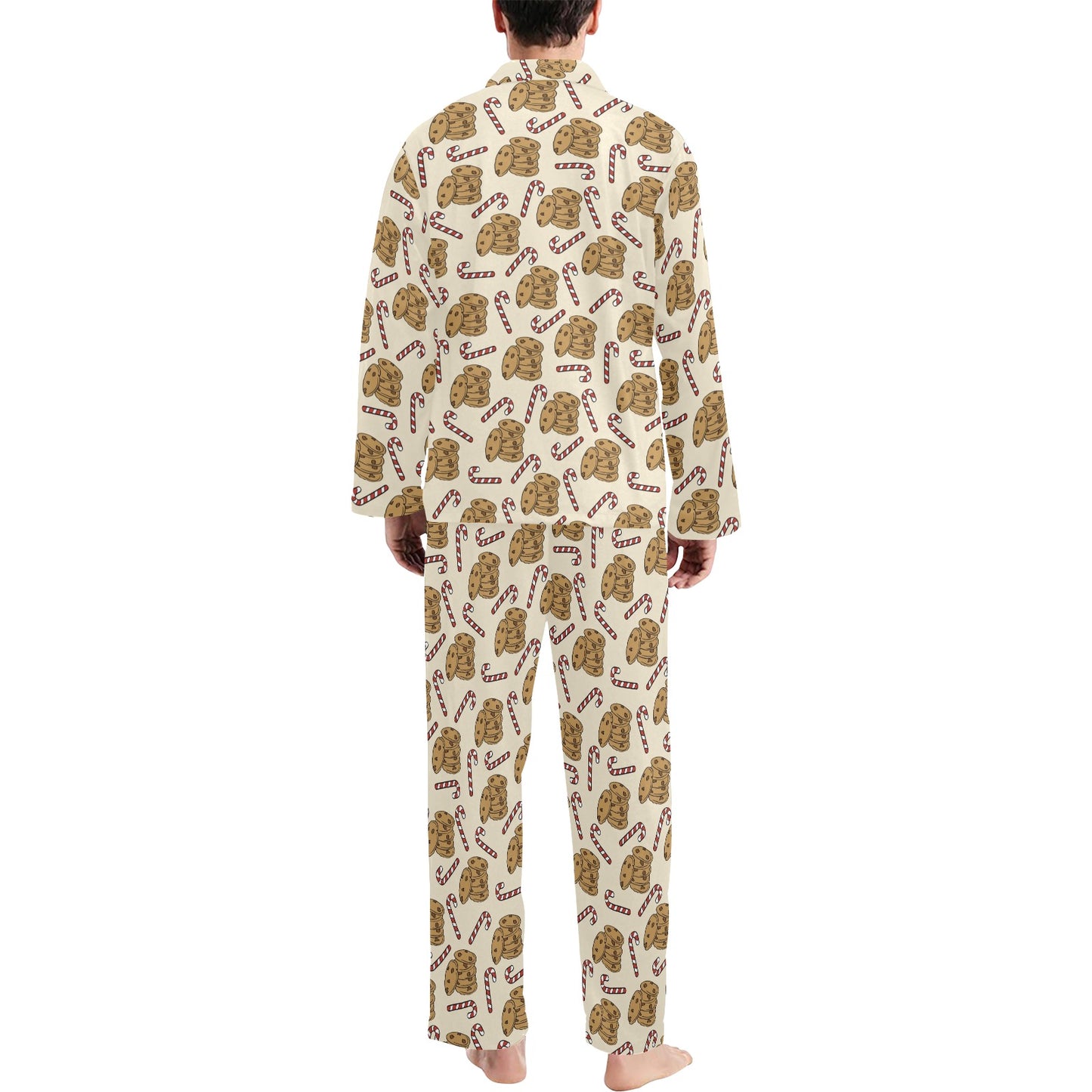 Cookie Pattern Print Design 04 Men's Long Pajama Set