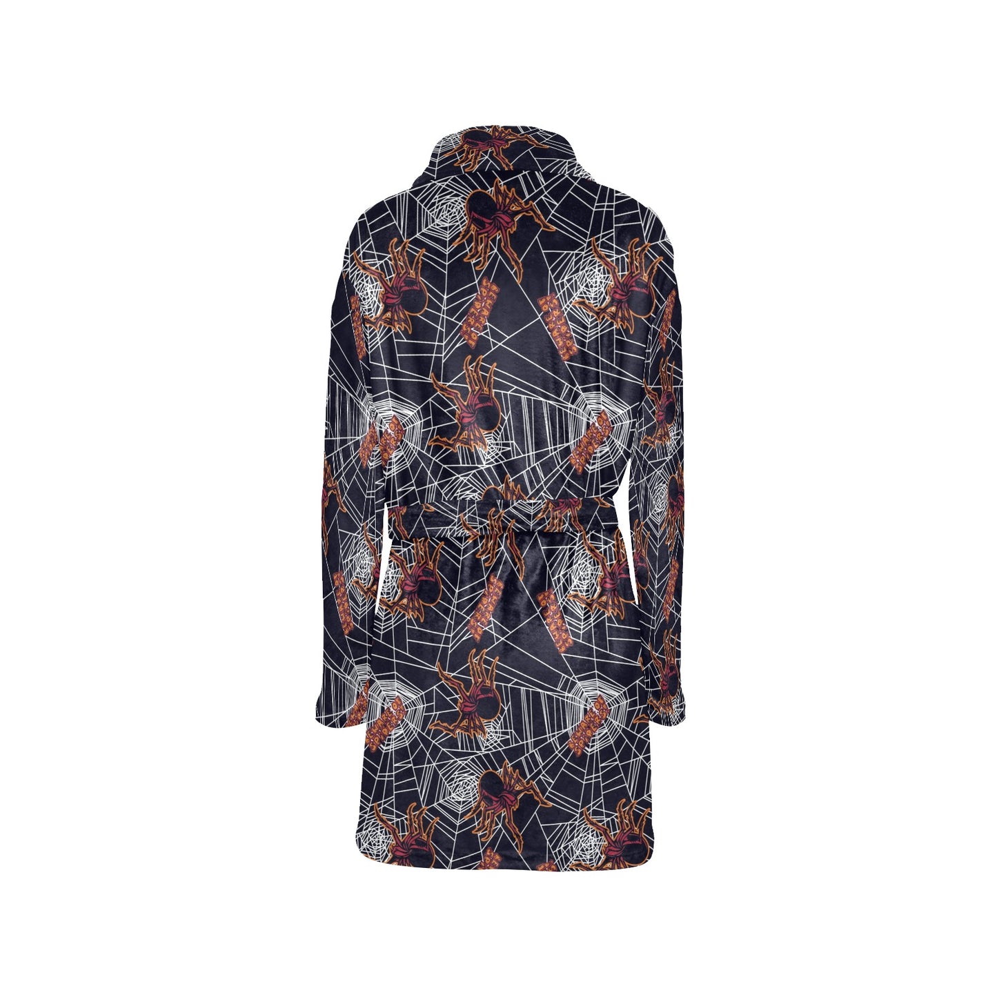 Tarantula Spiderwebs Pattern Print Design 01 Women's Fleece Robe