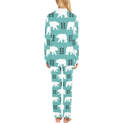 Polar Bear Pattern Print Design A05 Women's Long Pajama Set