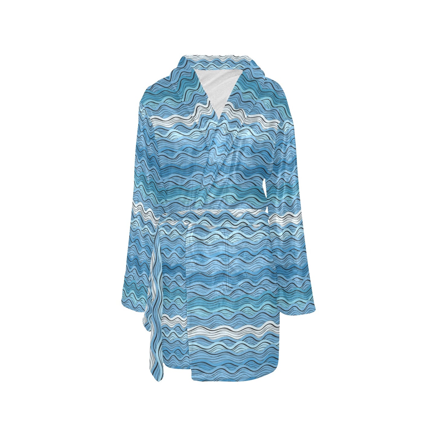 Wave Print Design LKS301 Women's Fleece Robe