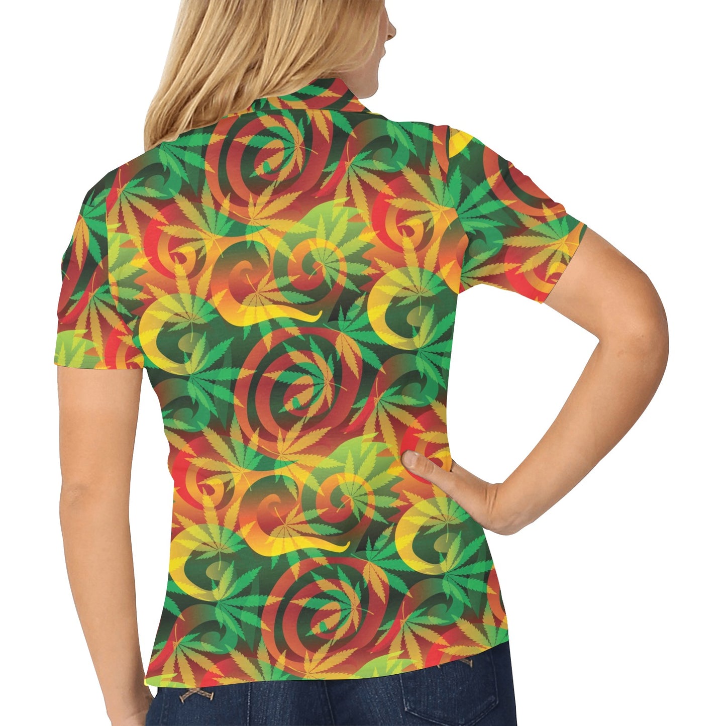 Rastafarian Pattern Print Design A01 Women's Polo Shirt