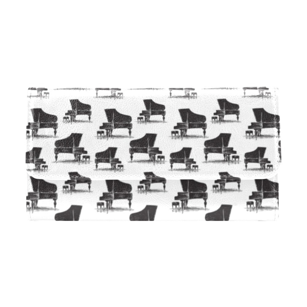Piano Print Design LKS401 Women's Trifold Wallet
