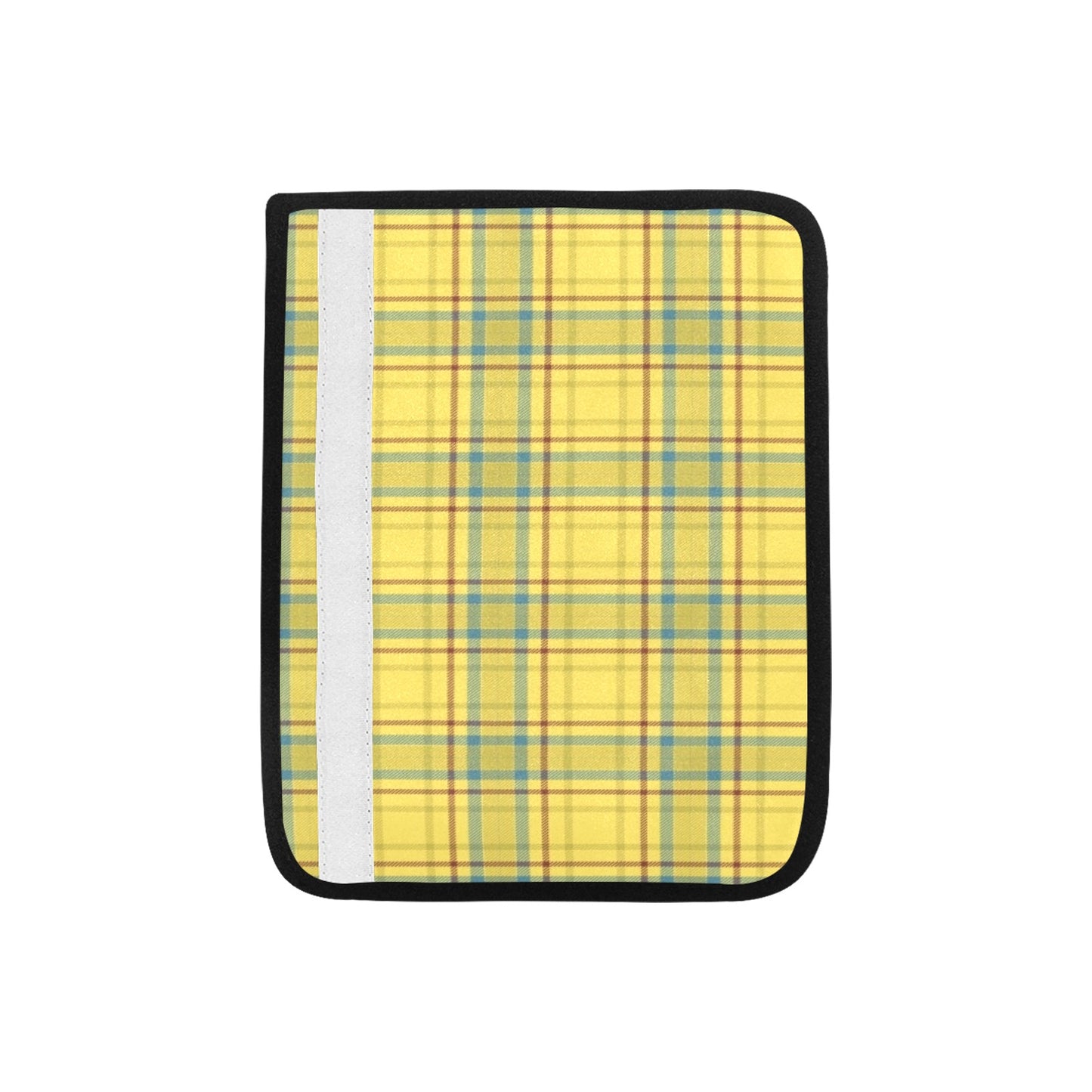 Tartan Yellow Print Design LKS301 Car Seat Belt Cover